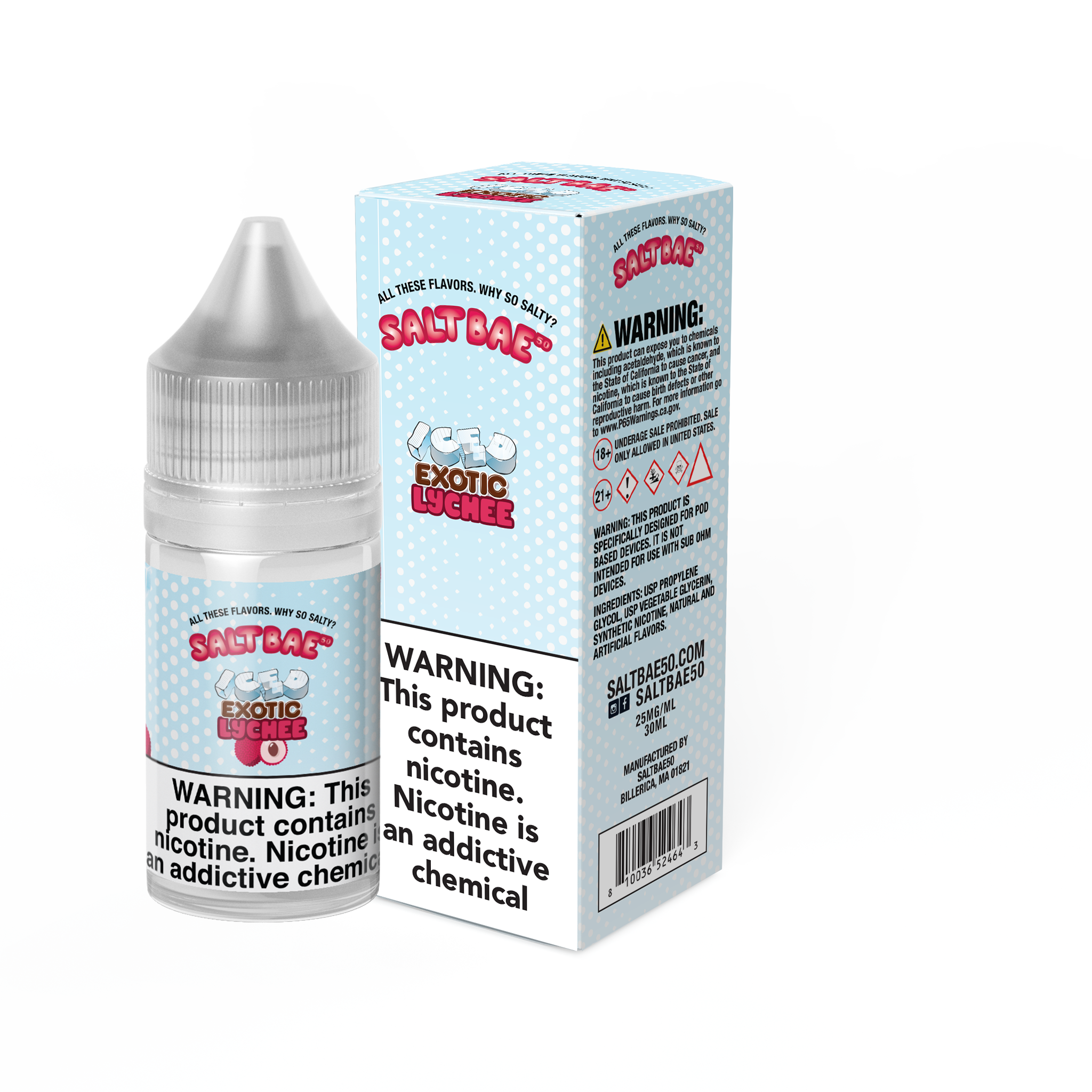 30ML_BOX_ICED_EXOTIC_LYCHEE Iced Exotic Lychee - Saltbae50 - 30ml - Image 1