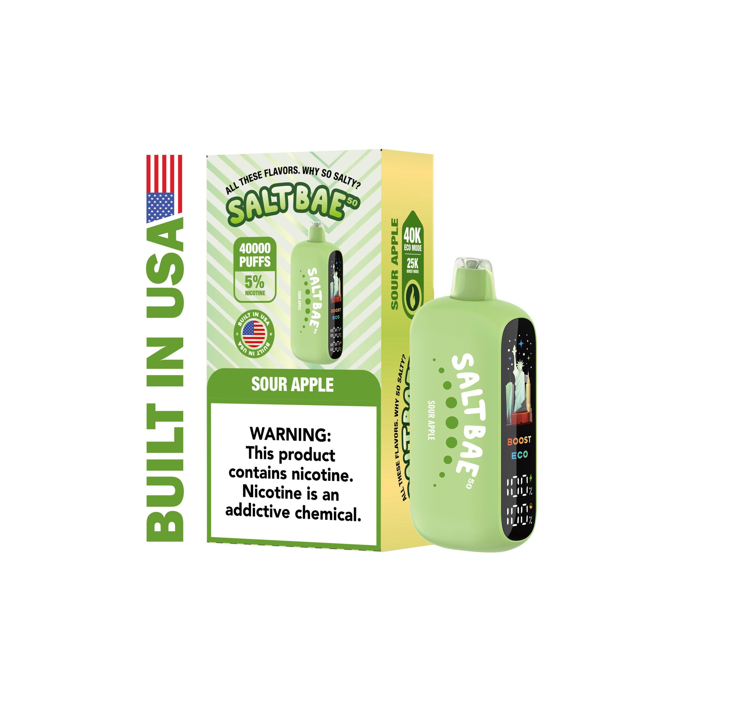 SourApple_30ced047-dc7f-4e7b-9881-34f145013aa2 Sour Apple - Saltbae50 - 40k Disposable - Image 1